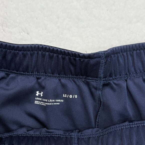 Under Armour Athletic Shorts Logo Loose Fit Blue Gray Workout Casual Womens L - Picture 8 of 10